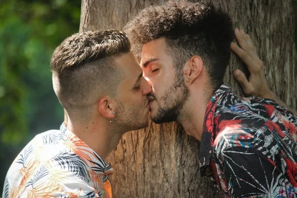 Two men kissing outdoors — HIV Dating and Screenshots: Consent Beyond the Chat