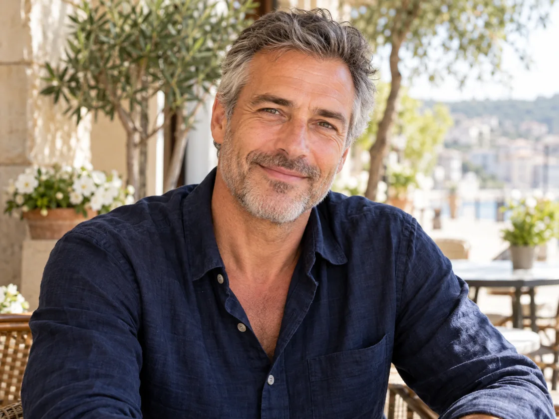 Adult man at an outdoor table — HIV Dating for Single Fathers With Time for Romance