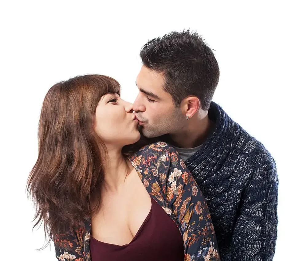 Couple sharing a romantic kiss — DatingHIV.com HIV dating and romance
